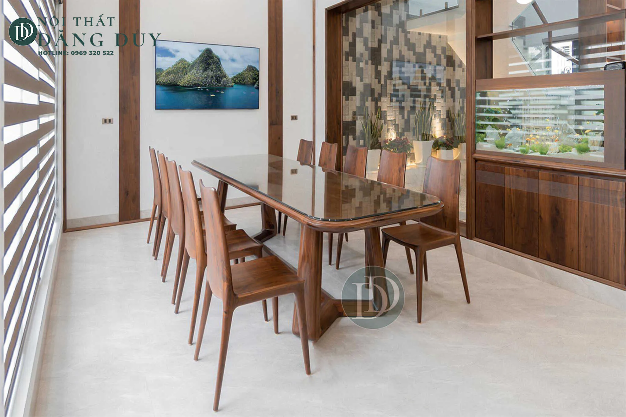 Bàn ghế ăn gỗ óc chó BGA01