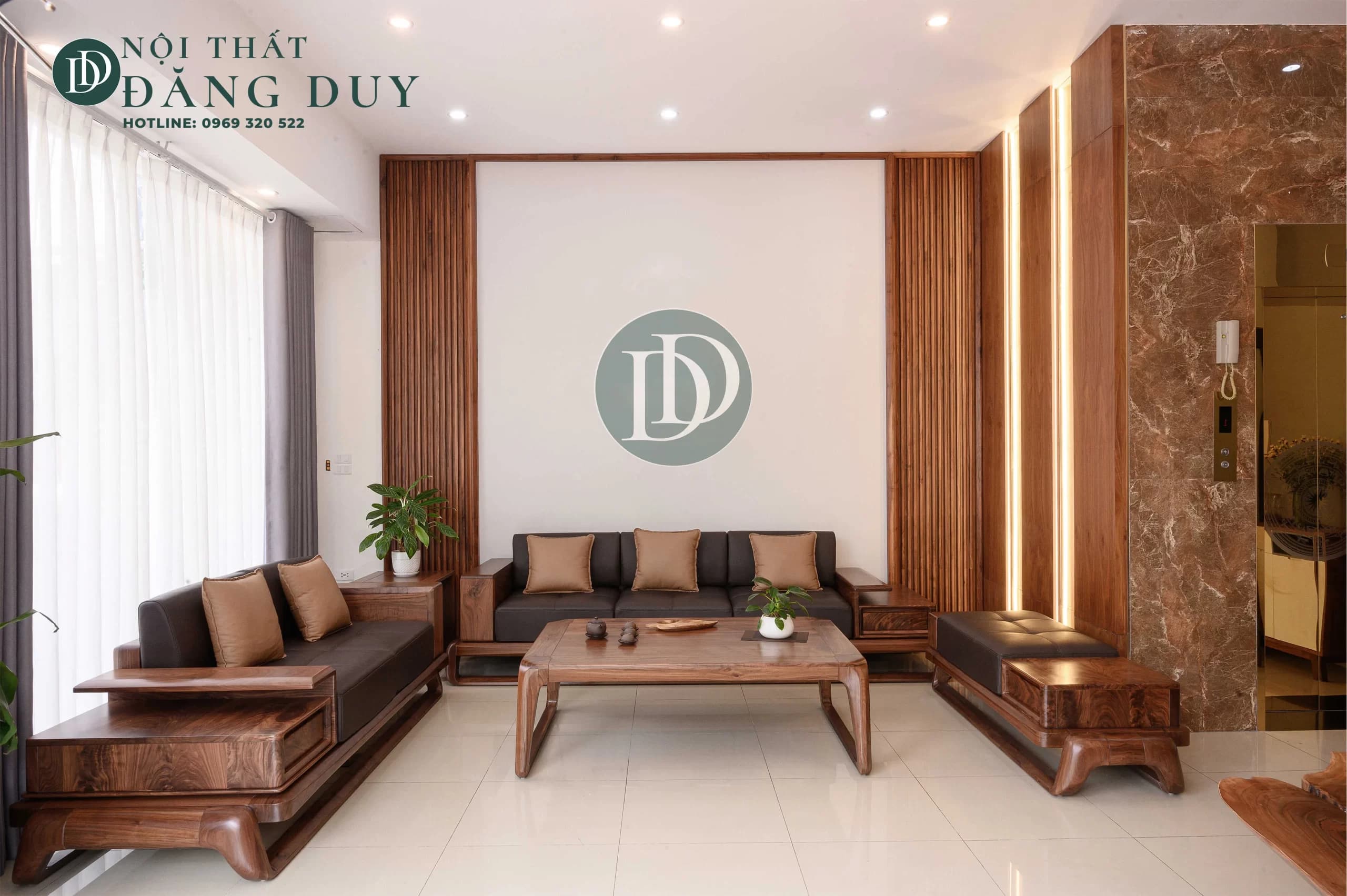 Sofa gỗ óc chó SF01