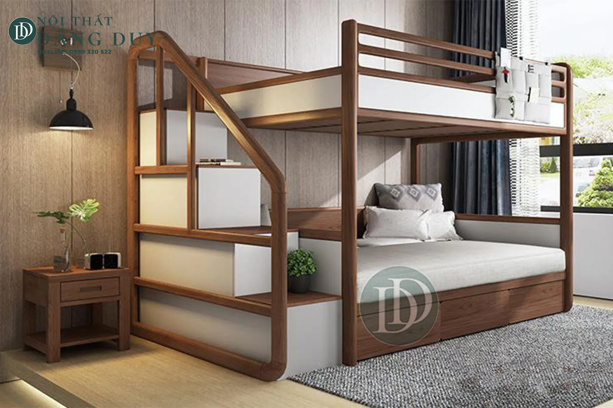 Giường tầng gỗ óc chó GTA01