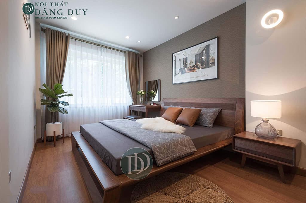 Mẫu giường gỗ óc chó đẹp GN06