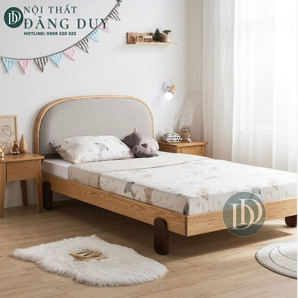 Giường ngủ bằng gỗ sồi phong cách Hàn Quốc